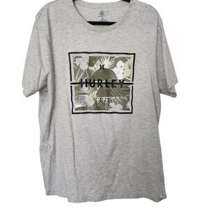Hurley Mens Gray Short Sleeve Tee with Graphic Design Size XL
